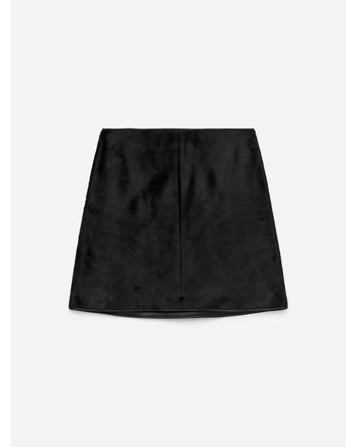 ARKET Black Pony Hair-Effect Mini Skirt