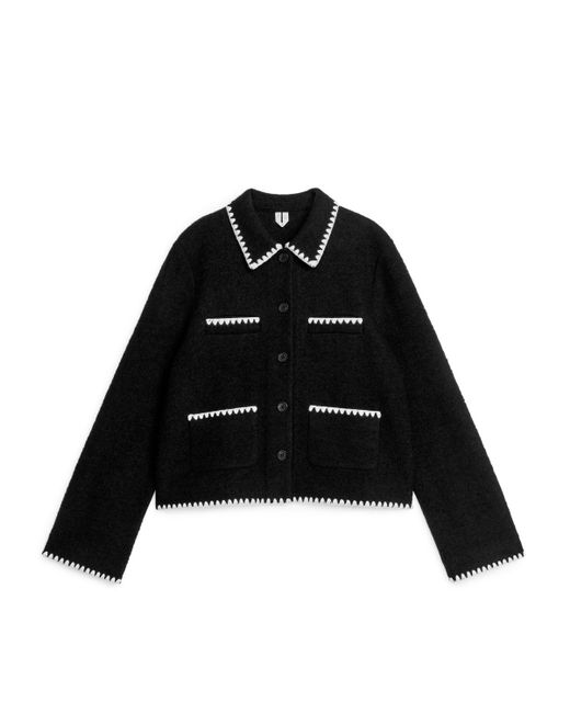 ARKET Black Contrast Stitch Jacket