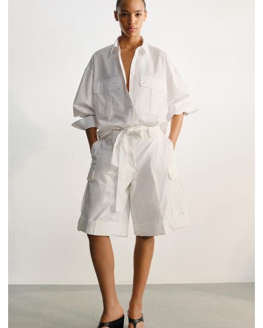 ARKET White Soft Utility Shorts