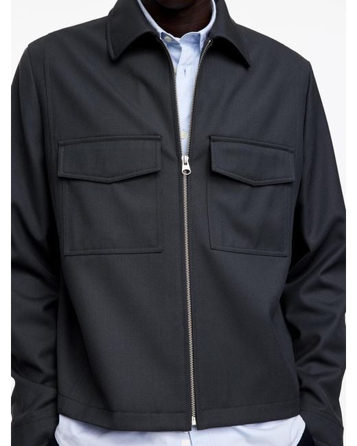 ARKET Blue Relaxed Wool Blend Jacket for men