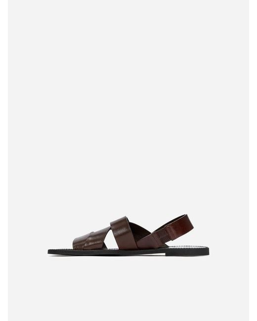 ARKET Purple Leather Strap Sandals