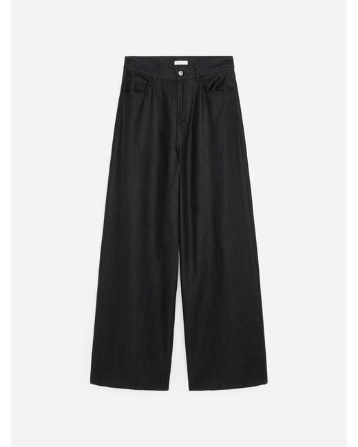 ARKET Black Five-Pocket Linen Trousers