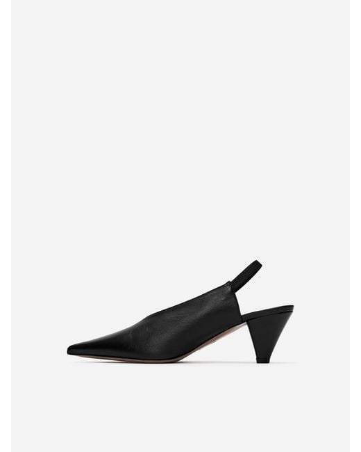 ARKET Black Slingback Leather Pumps