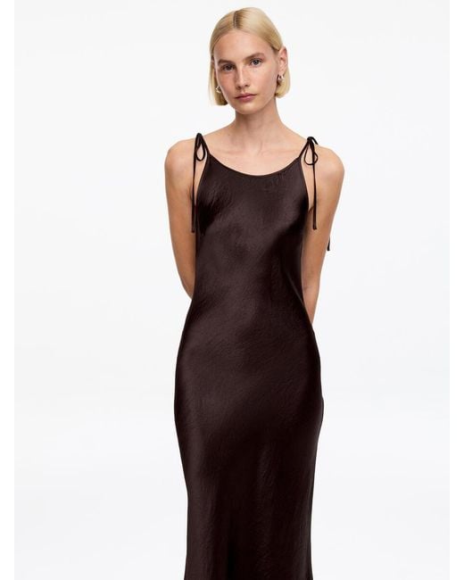 ARKET White Crushed Satin Slip Dress