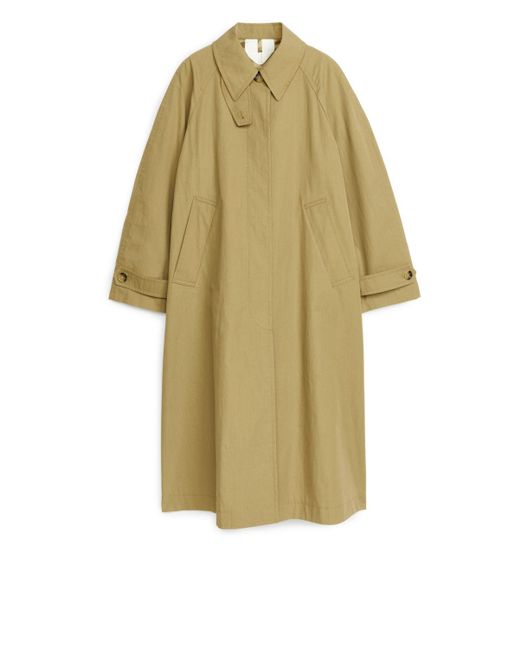 ARKET Yellow Cotton Blend Trench Coat