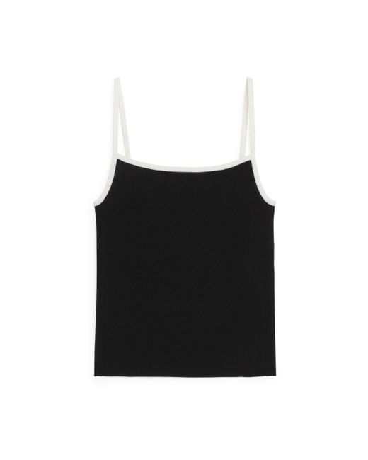 ARKET Black Knitted Strap Top