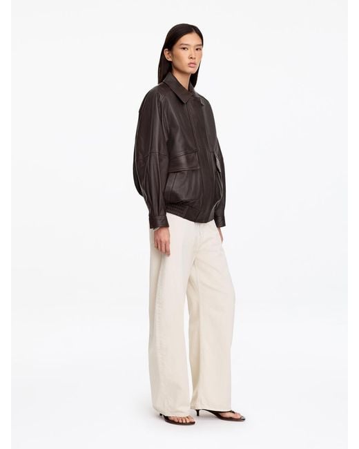 ARKET Brown Relaxed Leather Jacket