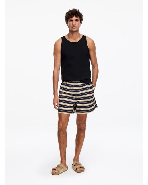 ARKET Black Allover-Printed Swim Shorts for men