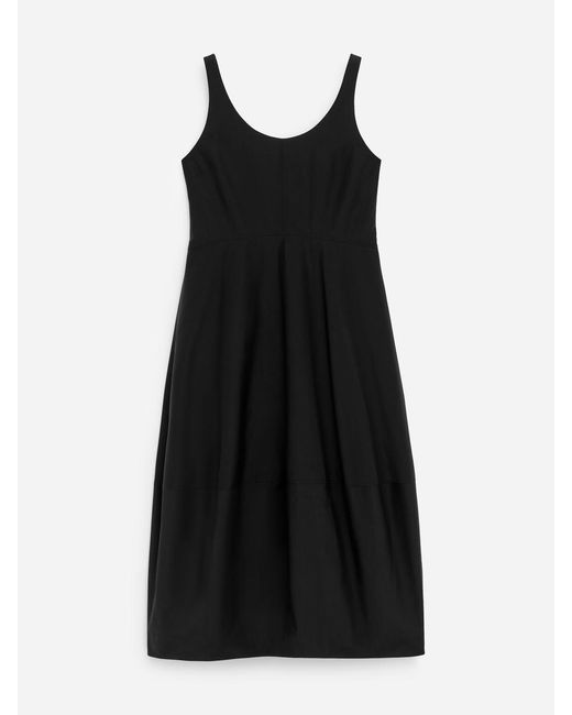 ARKET Black Cocoon Taffeta Dress