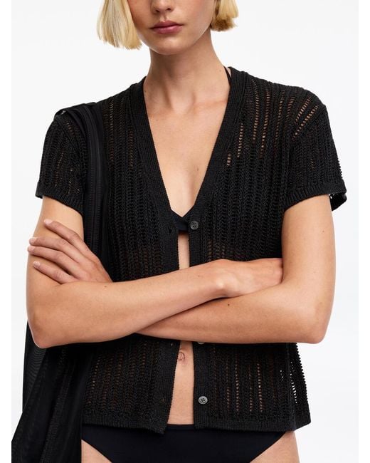 ARKET Black Crochet Cardigan