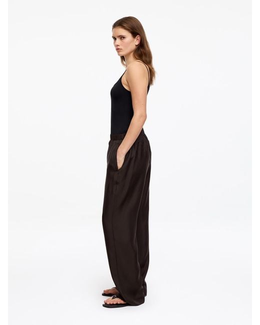 ARKET Blue Silk Twill Trousers