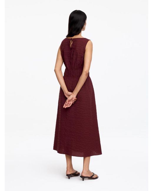 ARKET Red Seersucker Dress