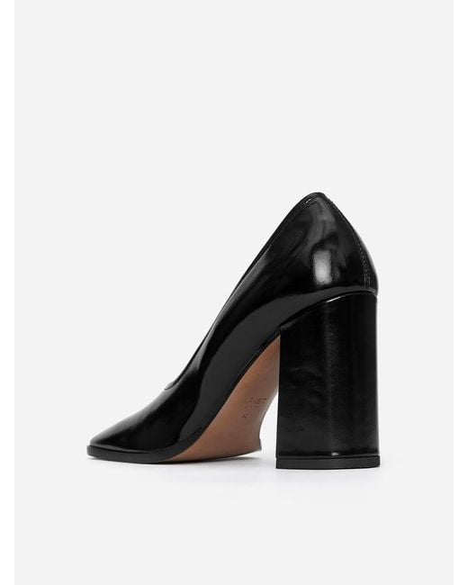 ARKET White Block Heel Leather Pumps