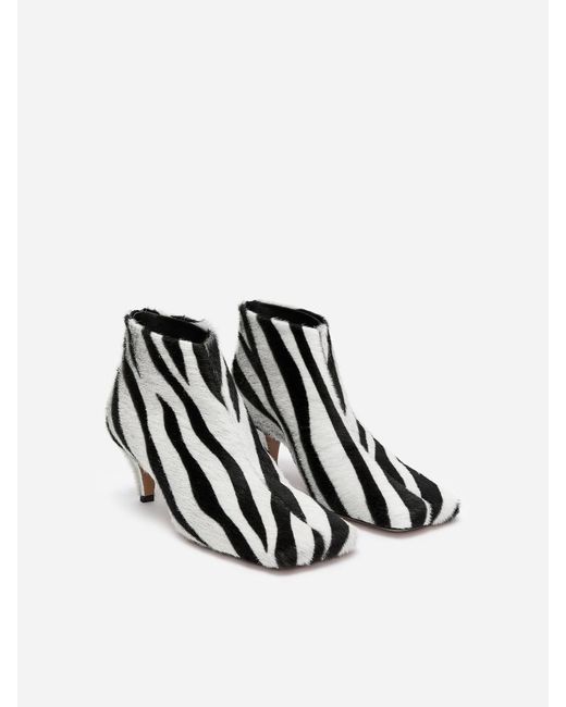 ARKET Black Zebra-Print Ankle Boots