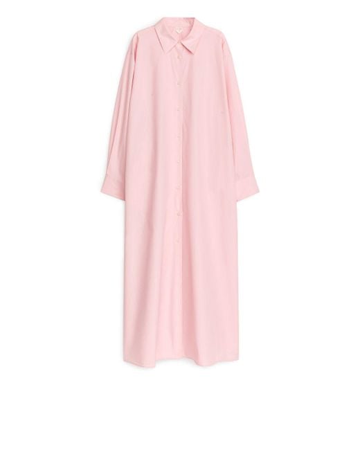 ARKET Pink Oversized Shirt Dress