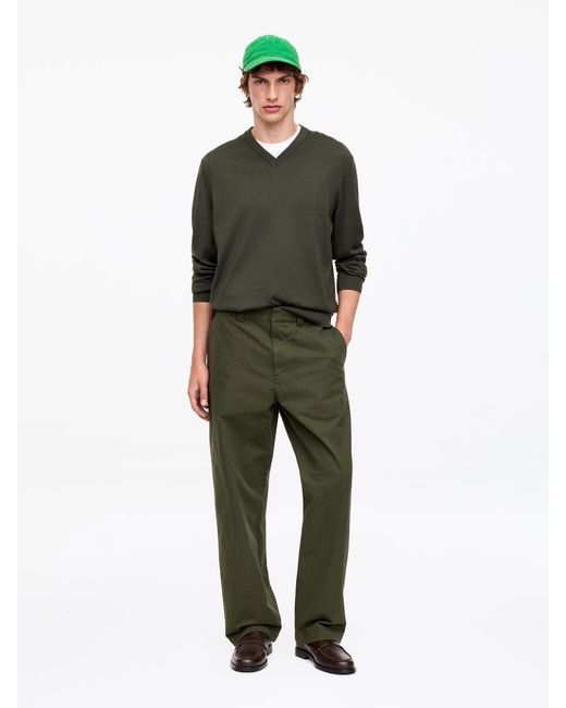 ARKET Green Wide-Fit Workwear Chinos for men