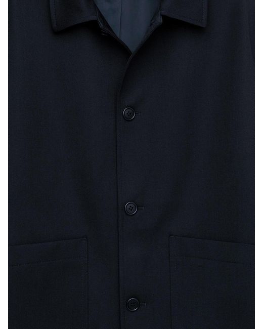 ARKET Blue Wool-Cotton Jacket for men