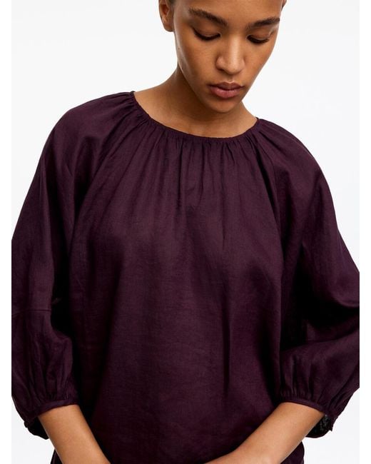 ARKET Gathered Linen Blouse