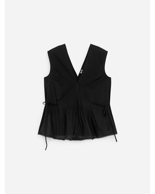 ARKET Black Pintuck Top