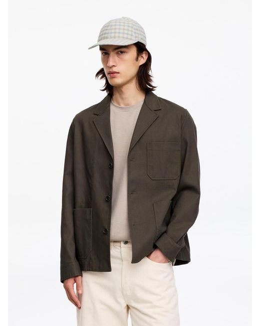 ARKET Natural Seersucker Baseball Cap for men