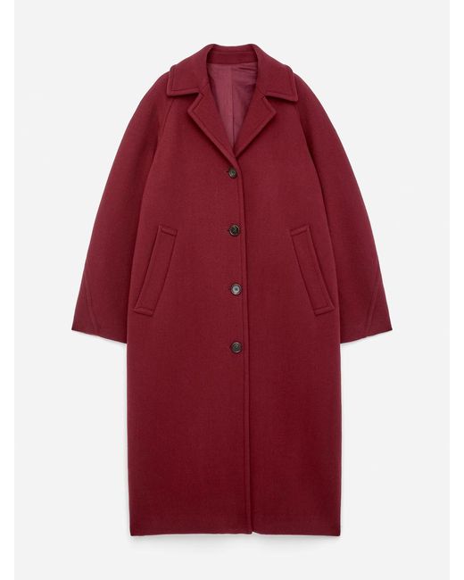 ARKET Red Oversized Wool-Blend Coat