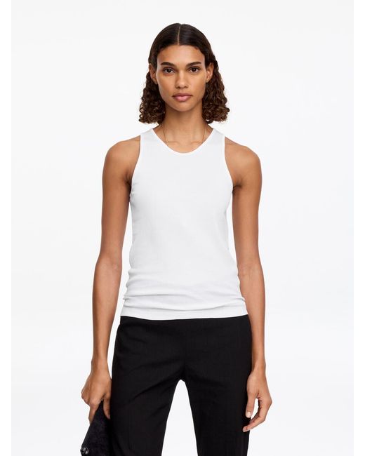 ARKET White Ribbed Tank Top