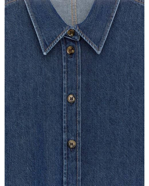 ARKET Blue Sculpted Denim Shirt