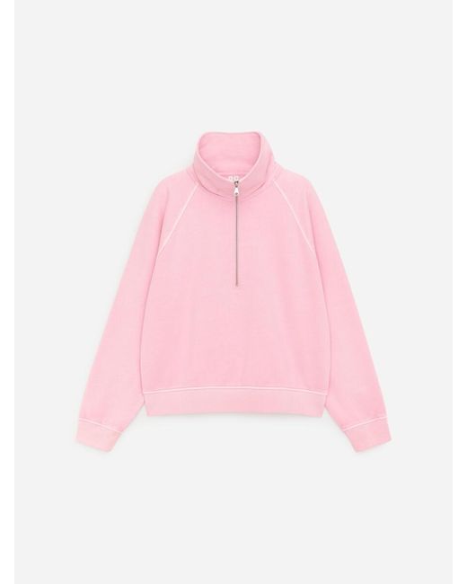 ARKET Pink Half-Zip Terry Sweatshirt