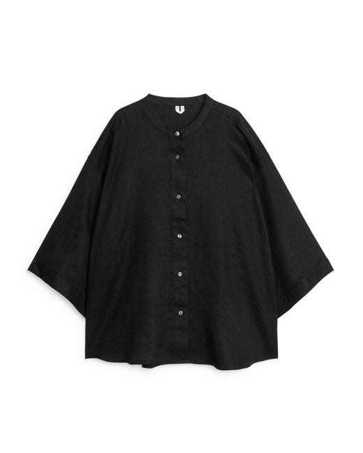 ARKET Black Relaxed Linen Shirt