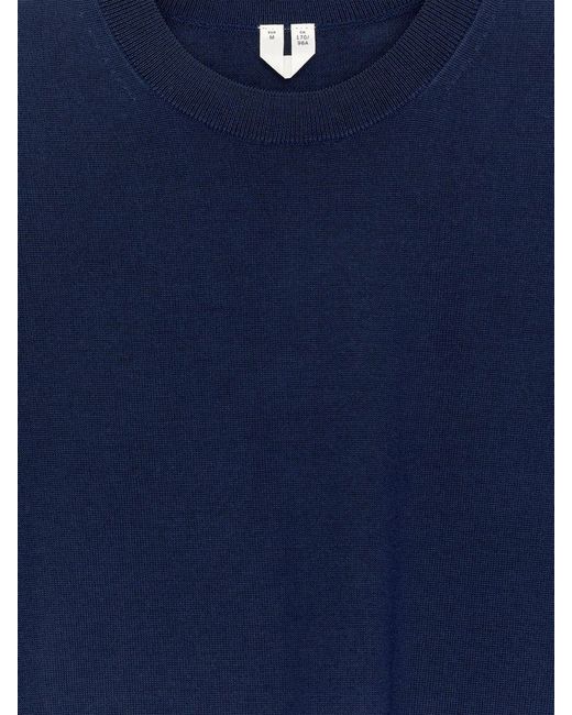 ARKET Blue Knitted Merino Wool T-Shirt