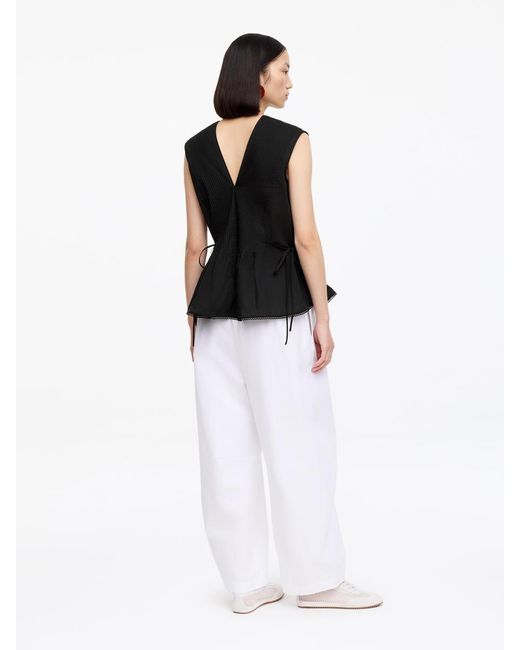 ARKET Black Pintuck Top