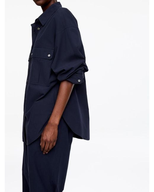 ARKET Blue Utility Cotton Shirt
