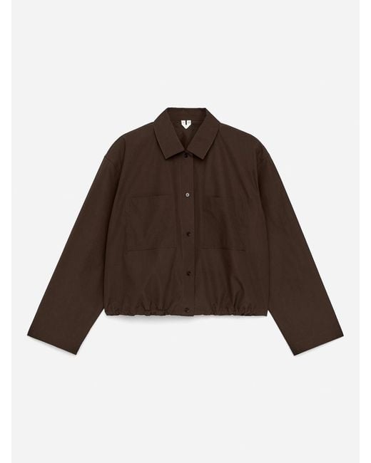 ARKET Brown Cropped Blouson Jacket
