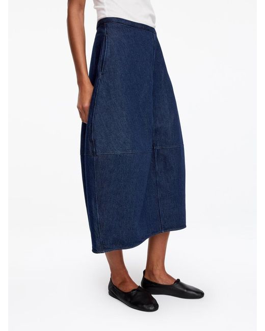 ARKET Blue Barrel Denim Skirt