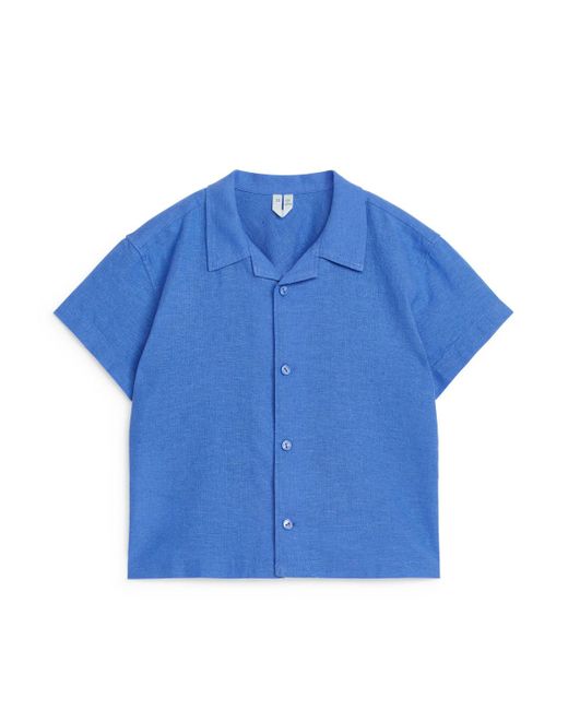 ARKET Blue Linen-blend Resort Shirt for men