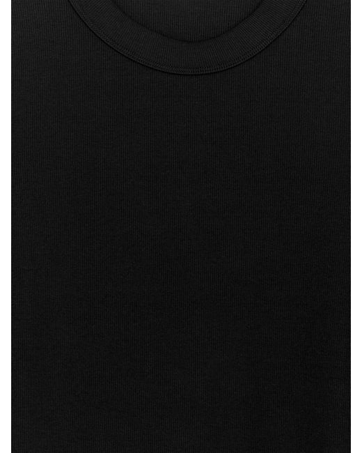 ARKET Black Slim Crop-Sleeve Rib T-Shirt