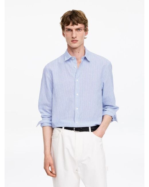 ARKET Blue Cotton Blend Shirt for men