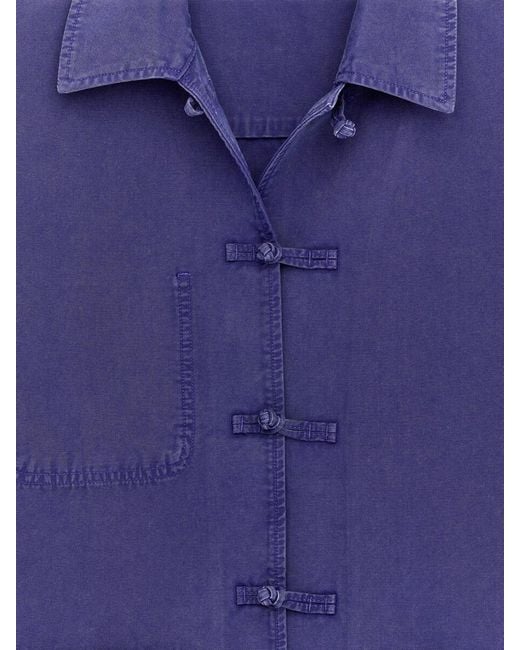 ARKET Blue Knot-Button Overshirt