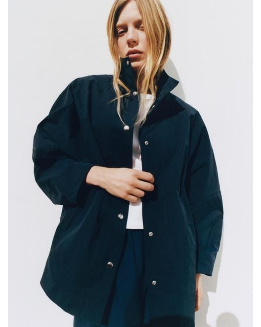 ARKET Blue Oversized Shell Jacket