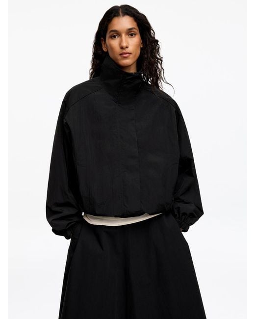 ARKET Black Funnel-Neck Nylon Jacket