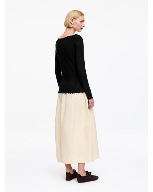 ARKET Black Boat-Neck Top