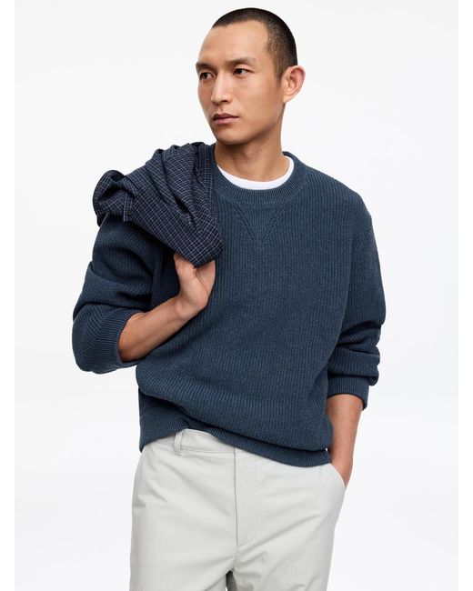 ARKET Blue Cotton Linen Jumper for men