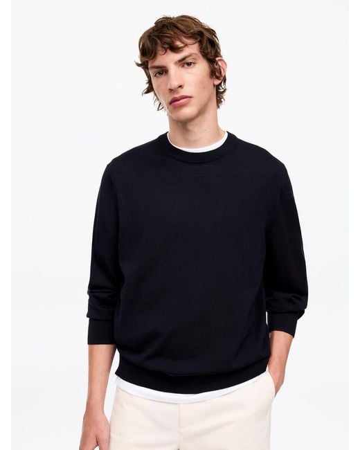 ARKET Black Fine Knit Merino Jumper for men