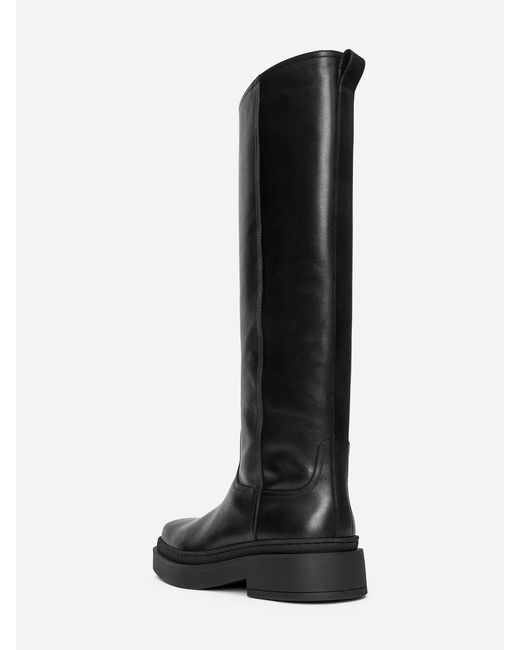 ARKET Black Below-The-Knee Leather Boots