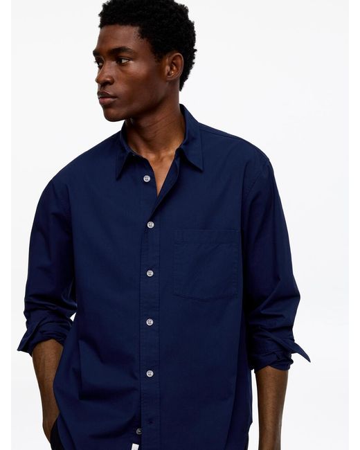 ARKET Blue Relaxed Cotton Twill Shirt for men