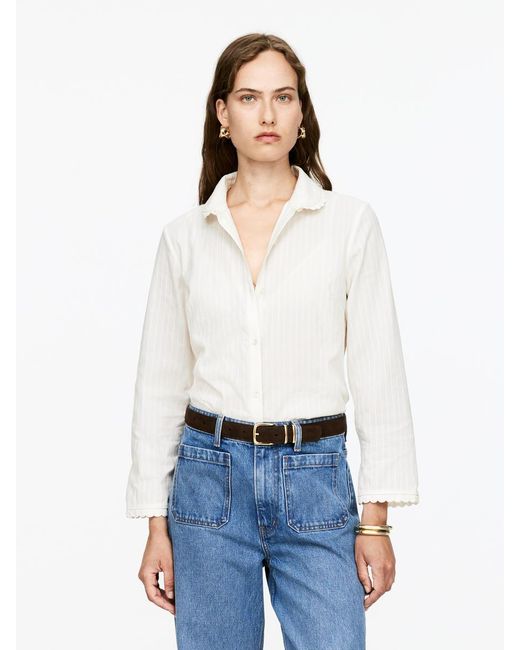 ARKET White Scallop-Edge Blouse
