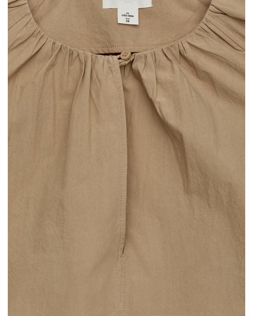 ARKET Natural Gathered Cotton Top