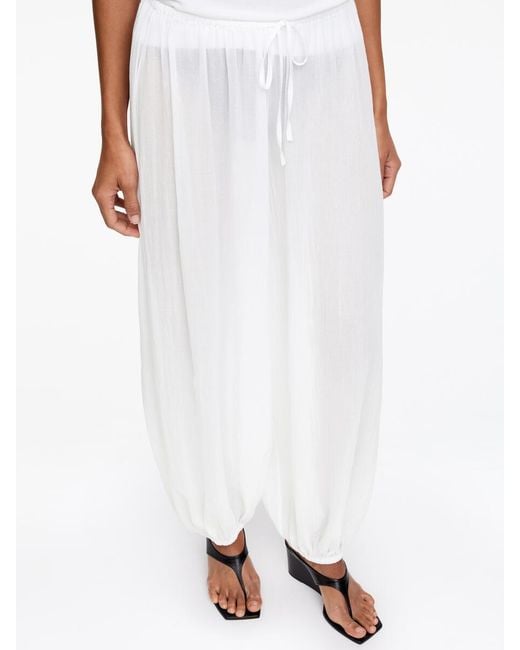 ARKET White Cotton Balloon Trousers