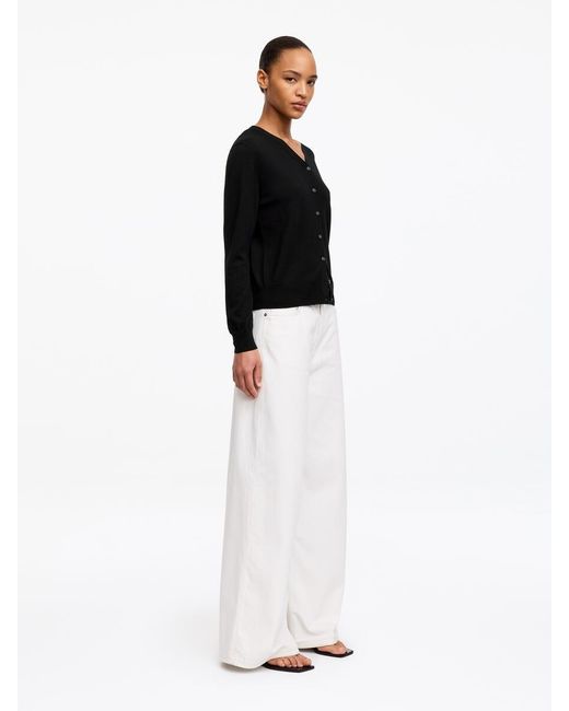 ARKET Black Merino Wool Cardigan