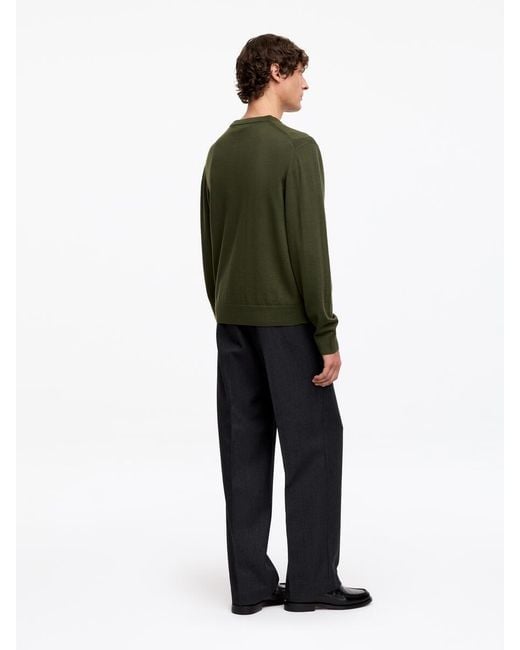 ARKET Green Fine Knit Merino Jumper for men